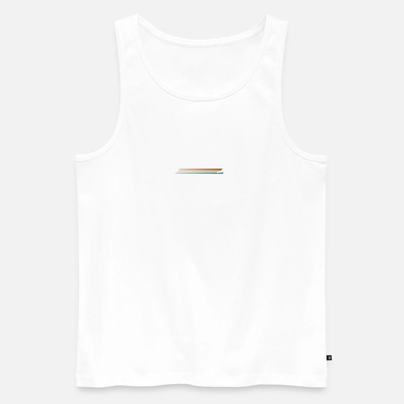 Sunset Stripes Runner Silhouette - Männer Premium Bio Tank Top - Weiß
