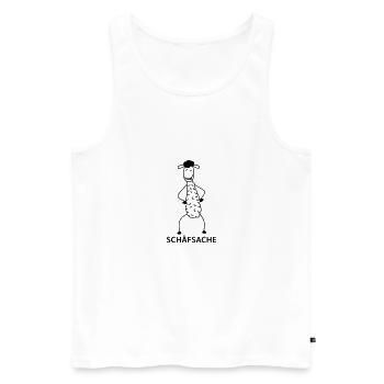 Chef Boss Schaf - Männer Premium Bio Tank Top - Weiß - Vorne - Michal (187cm)