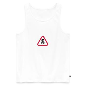 skull danger triangle panel 280) - Men's Premium Organic Tank Top - white - Front - AI Model Male 178 light (178cm)