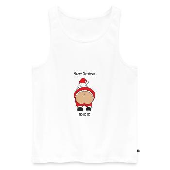 Rude Santa - Débardeur bio Premium Homme - blanc - Devant - AI Model Male 178 light (178cm)
