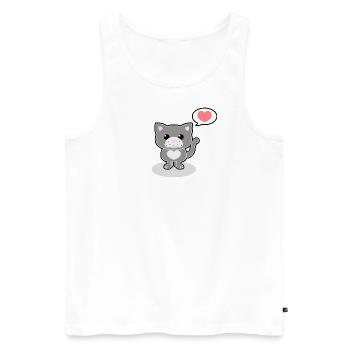 Süße Katze - Männer Premium Bio Tank Top - Weiß - Vorne - AI Model Male 178 light (178cm)