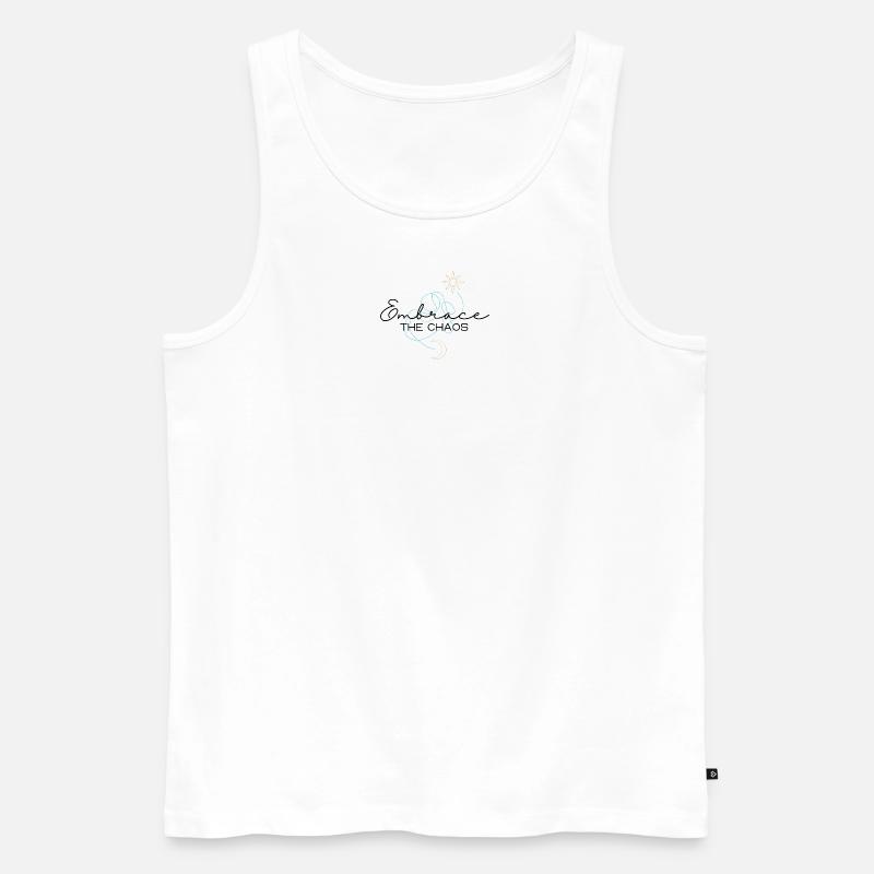 Umarme das Chaos - Männer Premium Bio Tank Top - Weiß