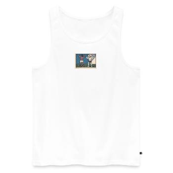 Vintage Muskelmann Jesus Gym - Männer Premium Bio Tank Top - Weiß - Vorne - Michal (187cm)