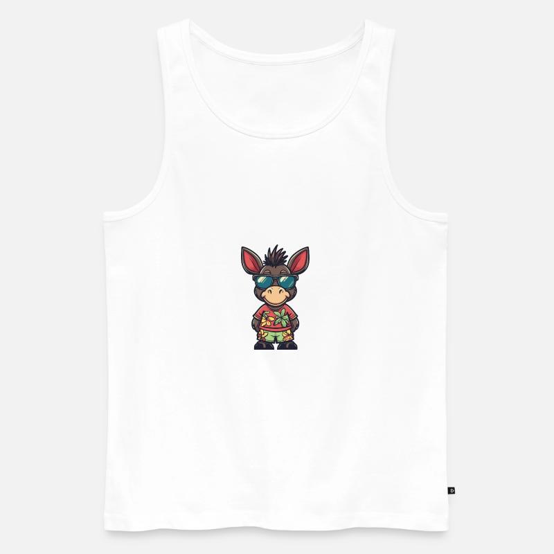 Esel Comic Urlaub - Männer Premium Bio Tank Top - Weiß