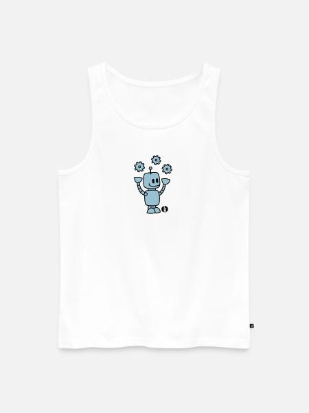 Happy Robot (2c) - Männer Premium Bio Tank Top - Weiß