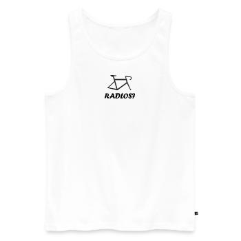 Sans vélo - Débardeur bio Premium Homme - blanc - Devant - AI Model Male 178 light (178cm)