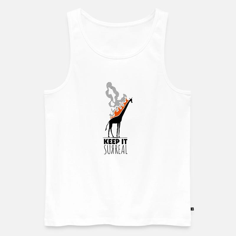Keep It Surreal Giraffe Flammen - Männer Premium Bio Tank Top - Weiß
