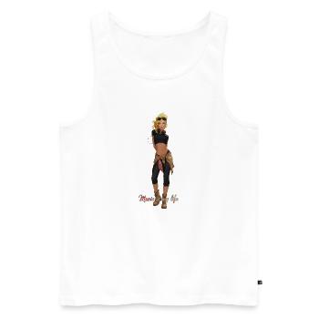 Music_Is_My_Life - Männer Premium Bio Tank Top - Weiß - Vorne - Michal (187cm)