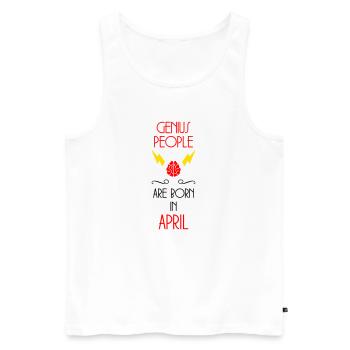 Dschinnen werden im April geboren – Jubiläum - Männer Premium Bio Tank Top - Weiß - Vorne - AI Model Male 178 light (178cm)