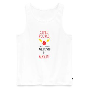 The Genies were born in August Humour - Men's Premium Organic Tank Top - white - Front - Michal (187cm)