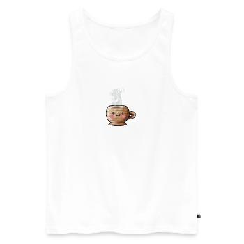 Kawaii Mug - Men's Premium Organic Tank Top - white - Front - Michal (187cm)