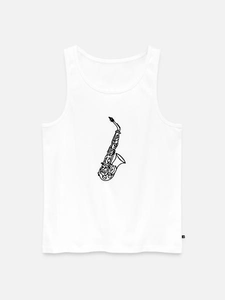 Saxophon - Männer Premium Bio Tank Top - Weiß