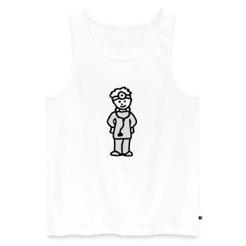 Arzt - Männer Premium Bio Tank Top - Weiß - Vorne - Michal (187cm)