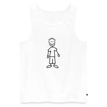 doodle_boy_1c - Men's Premium Organic Tank Top - white - Front - Michal (187cm)
