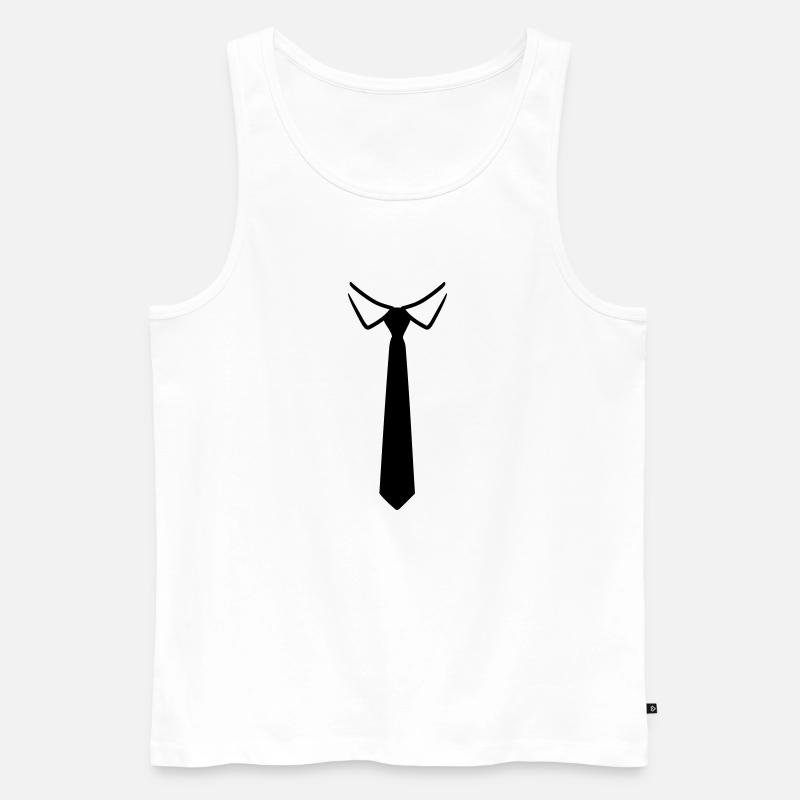 Krawatte - Männer Premium Bio Tank Top - Weiß