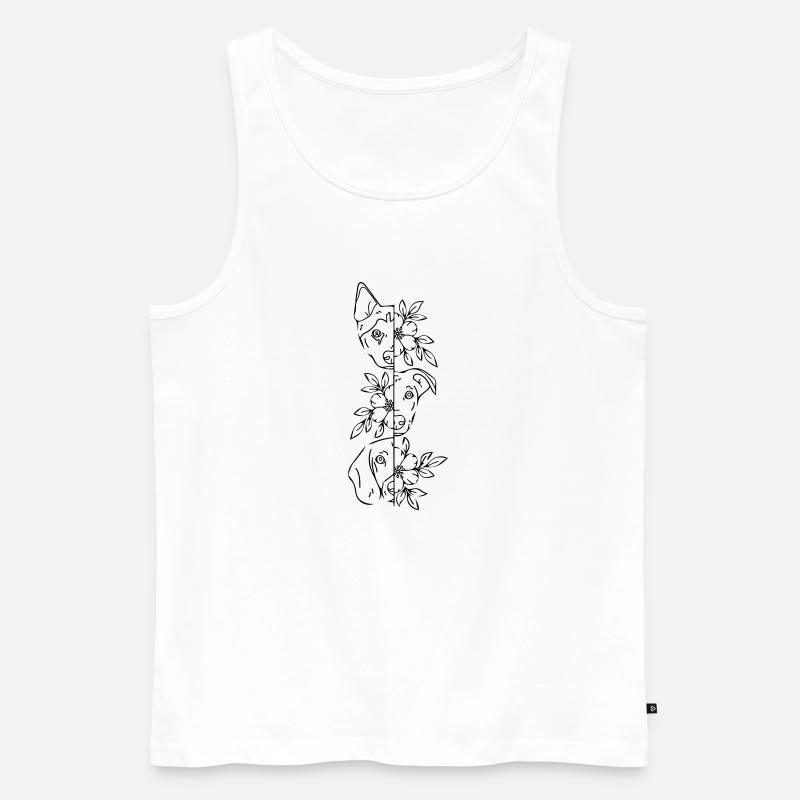 3 fleurs de chiens - Débardeur bio Premium Homme - blanc