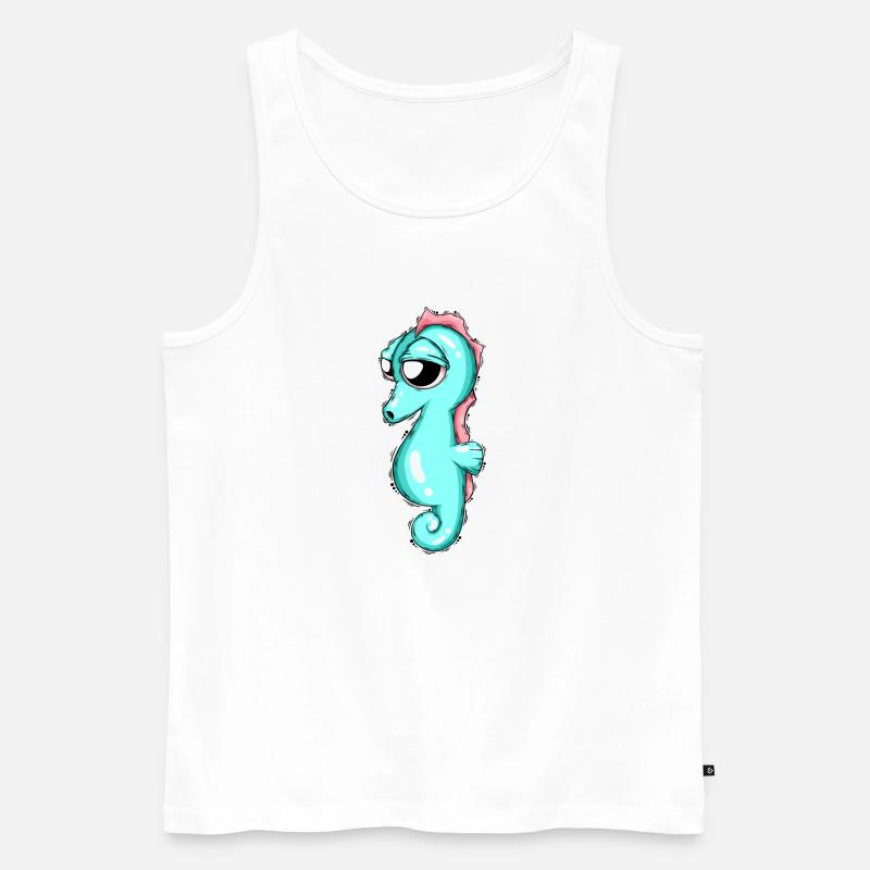 Seepferd - Männer Premium Bio Tank Top - Weiß