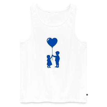Siblings Blue - Männer Premium Bio Tank Top - Weiß - Vorne - Michal (187cm)