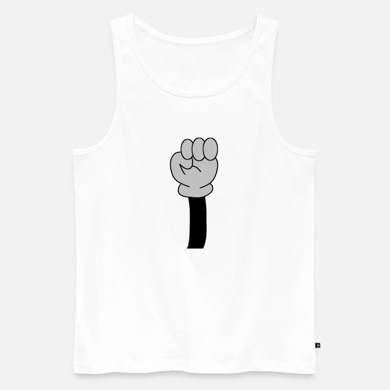Erhöhte Faust Symbol - Männer Premium Bio Tank Top - Weiß