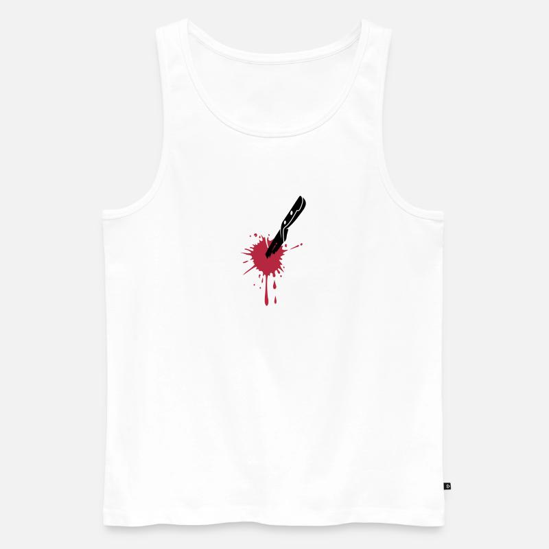 BLOOD MESSER - Männer Premium Bio Tank Top - Weiß
