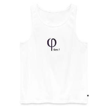 Phi donc ! - Débardeur bio Premium Homme - blanc - Devant - AI Model Male 178 light (178cm)