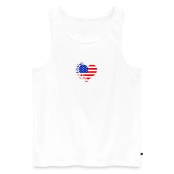 Heart US Flag - Men's Premium Organic Tank Top - white - Front - Michal (187cm)