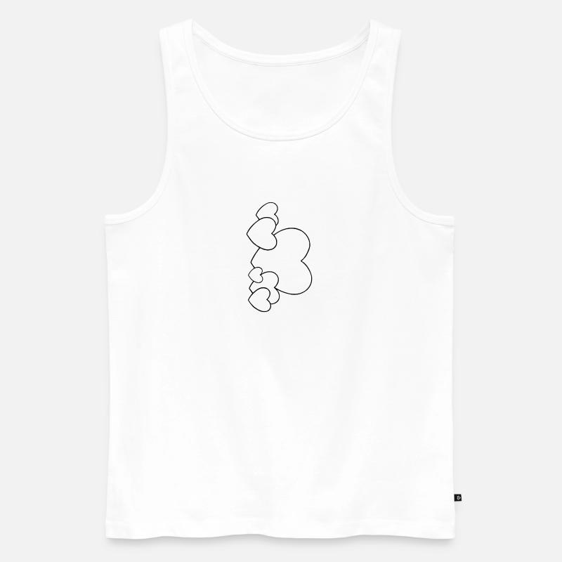 Herz Quer Liebe - Männer Premium Bio Tank Top - Weiß