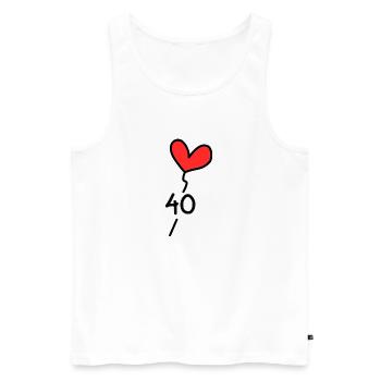 40. 40 ANS. 40e ANNIVERSAIRE. ANNIVERSAIRE 40 ANS. - Débardeur bio Premium Homme - blanc - Devant - Michal (187cm)