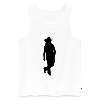 Line dance - country music - Men's Premium Organic Tank Top - white - Front - AI Model Male 178 light (178cm)