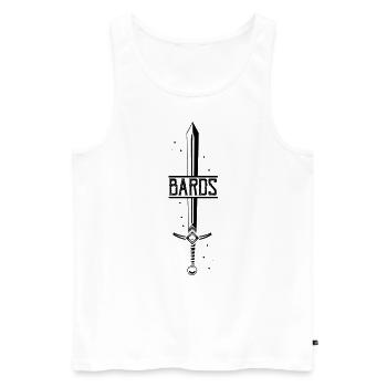 Larping für Fantasy-Rollenspiele und Schwertkämpfe - Männer Premium Bio Tank Top - Weiß - Vorne - Michal (187cm)