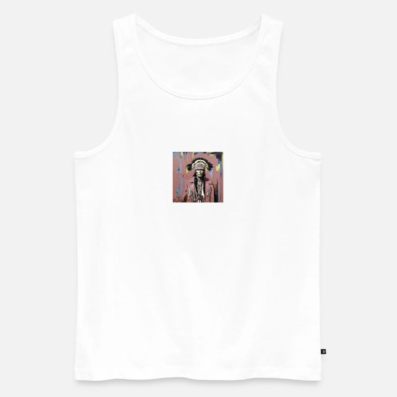 winnetou,indianer,illustration,graffiti,bunt - Männer Premium Bio Tank Top - Weiß