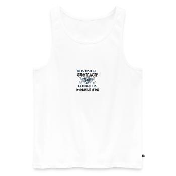 mets juste le contact - Débardeur bio Premium Homme - blanc - Devant - Michal (187cm)