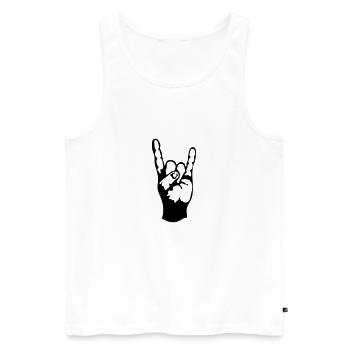 symbole hard rock signe 230723 - Débardeur bio Premium Homme - blanc - Devant - Michal (187cm)