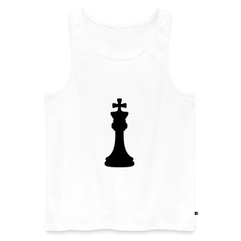 Les échecs noirs roi - Débardeur bio Premium Homme - blanc - Devant - AI Model Male 178 light (178cm)