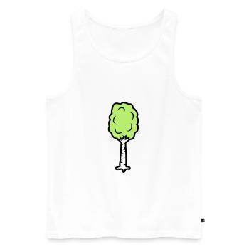 Comic Birke Bäumchen - Männer Premium Bio Tank Top - Weiß - Vorne - AI Model Male 178 light (178cm)