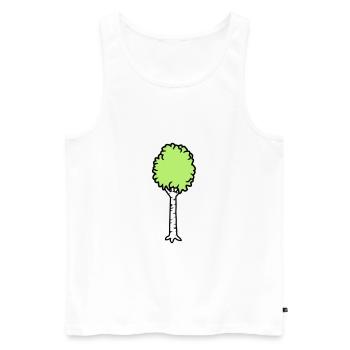 Birke Bäumchen Cool - Männer Premium Bio Tank Top - Weiß - Vorne - AI Model Male 178 light (178cm)