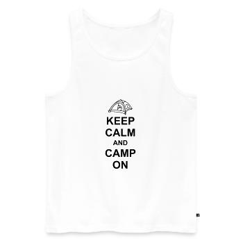 Camping Zelt Keep Calm - Männer Premium Bio Tank Top - Weiß - Vorne - Michal (187cm)
