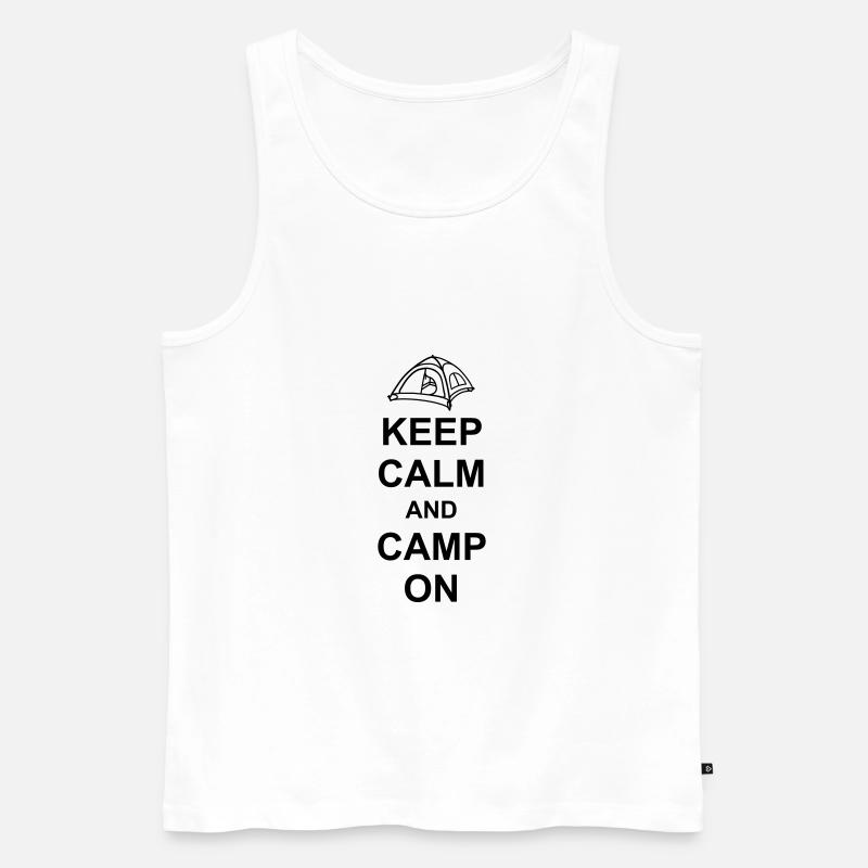 Camping Tent Keep Calm - Men's Premium Organic Tank Top - white