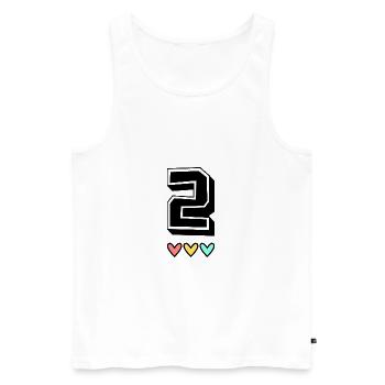 2 JAHRE. 2. JAHRESTAG. GEBURTSTAG 2 JAHRE. Zwei - Männer Premium Bio Tank Top - Weiß - Vorne - AI Model Male 178 light (178cm)