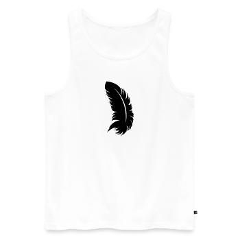 Feder - Männer Premium Bio Tank Top - Weiß - Vorne - AI Model Male 178 light (178cm)