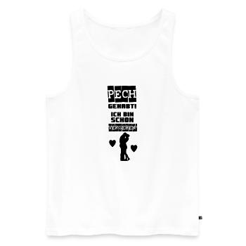 Schon vergeben! Liebe Paar Valentinstag Geschenk - Männer Premium Bio Tank Top - Weiß - Vorne - Michal (187cm)