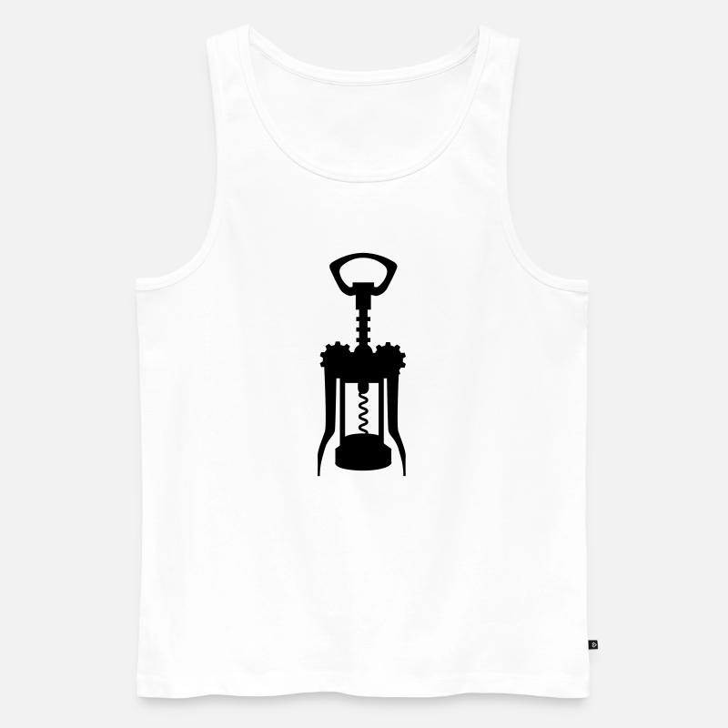 Korkenzieher - Männer Premium Bio Tank Top - Weiß