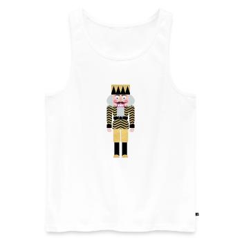 Nussknacker Weihnachten Gold zickzack Muster Deko - Männer Premium Bio Tank Top - Weiß - Vorne - Michal (187cm)