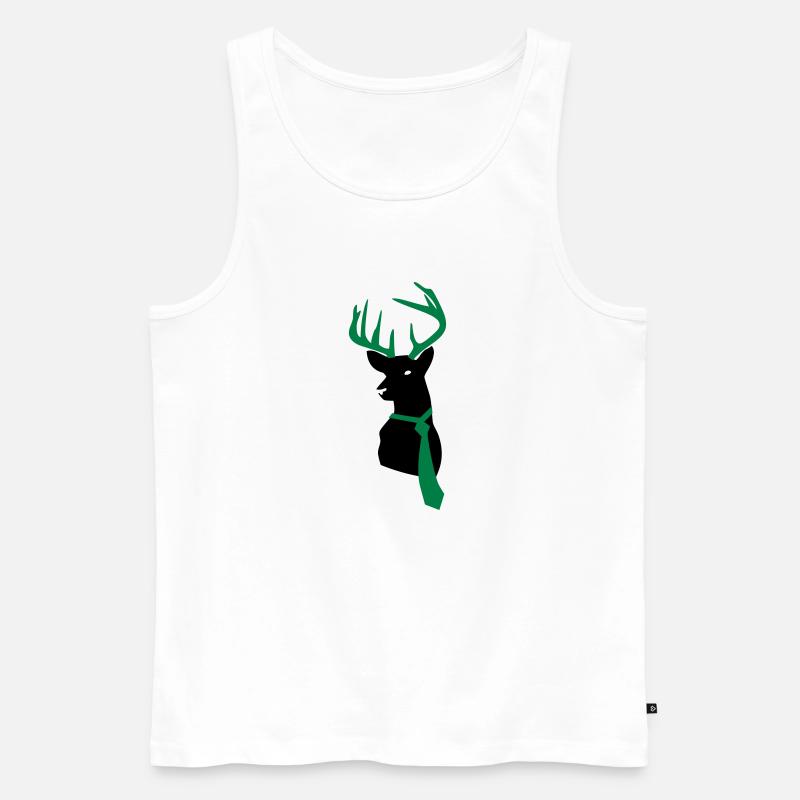hirsch mit krawatte - Männer Premium Bio Tank Top - Weiß