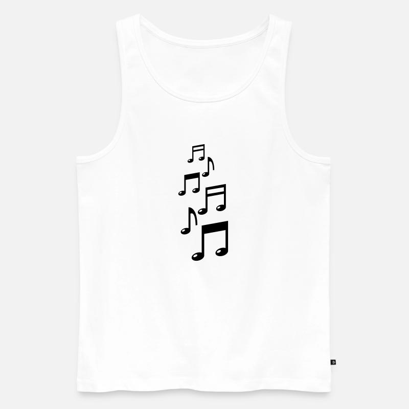 music_notes_f1 - Männer Premium Bio Tank Top - Weiß