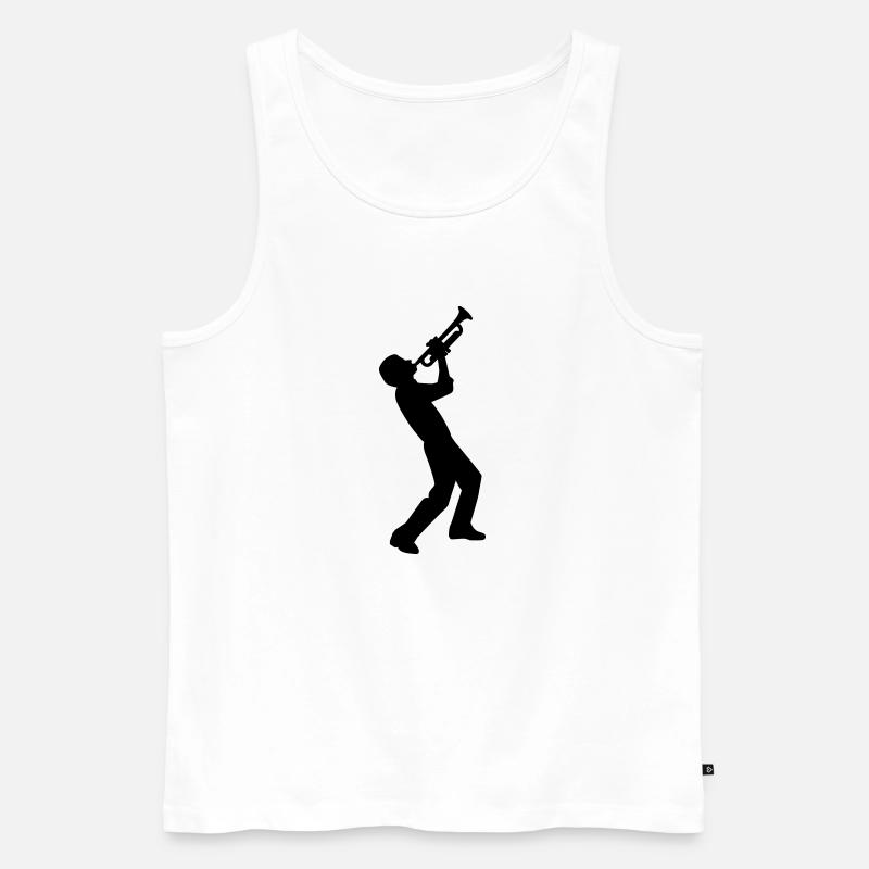 Trompete - Männer Premium Bio Tank Top - Weiß