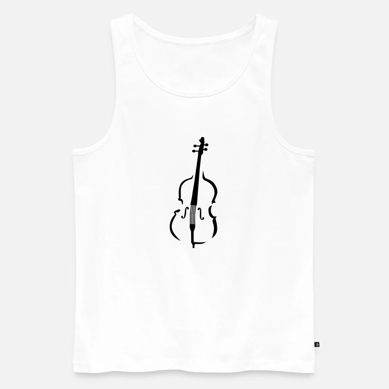 Kontrabass - Männer Premium Bio Tank Top - Weiß