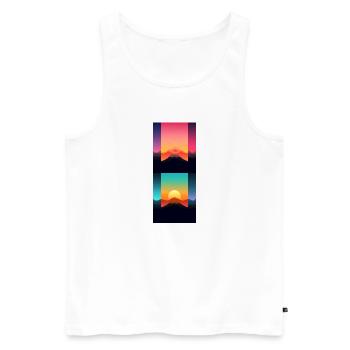 Gebirgslandschaft Geometrische Kunst - Männer Premium Bio Tank Top - Weiß - Vorne - AI Model Male 178 light (178cm)