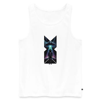 Humanoid hoodie X - Men's Premium Organic Tank Top - white - Front - Michal (187cm)