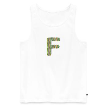 Coeur coloré F Design – Unique et élégant ! - Débardeur bio Premium Homme - blanc - Devant - Michal (187cm)